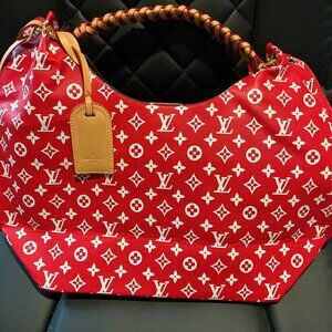 Red LV Inspired Monogram Shoulder Bag – Fashion Purse (Not Authentic)